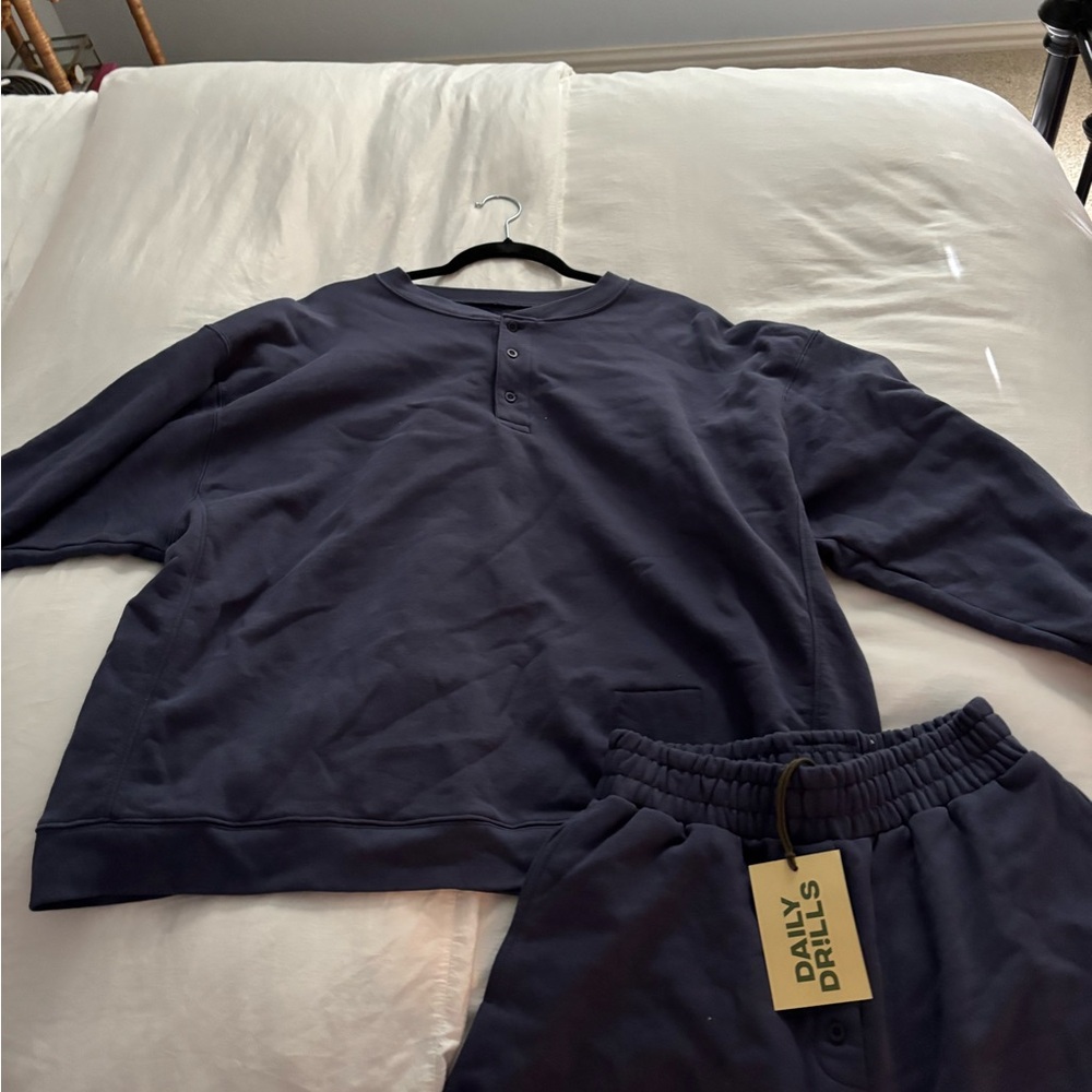 Navy Blue Sweatshirt and Joggers Set